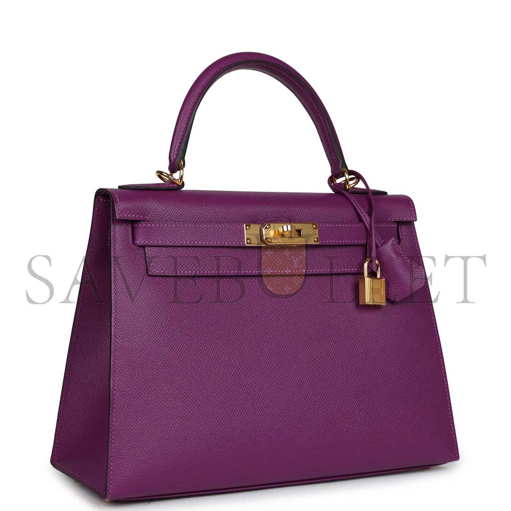 HERMÈS MASTER KELLY SELLIER 28 ANEMONE EPSOM GOLD HARDWARE (28*22*10cm)